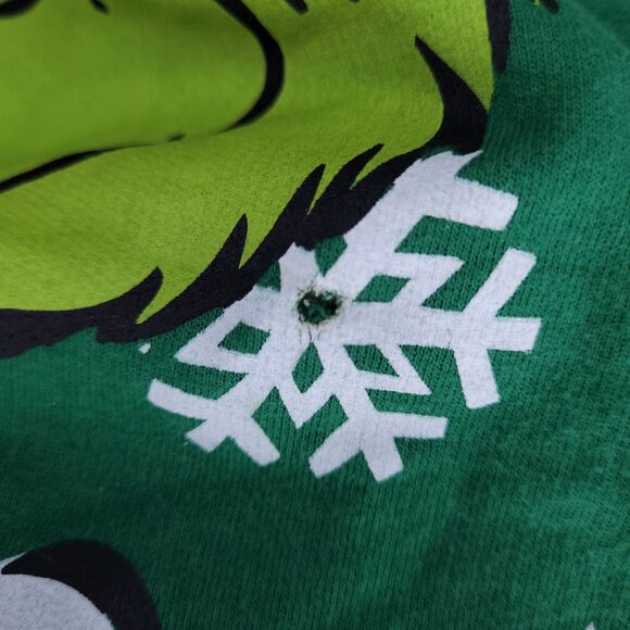 The Grinch Sweatshirt Womens XL Green, Red Fleece Light Up - Picture 5 of 11